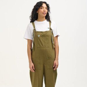 Luck & Yak Original Dungaree: Organic cotton / Dark Olive / UK 16 / LONG
